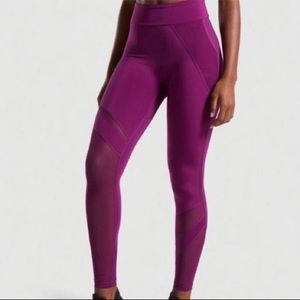 Gymshark magenta mesh layer leggings